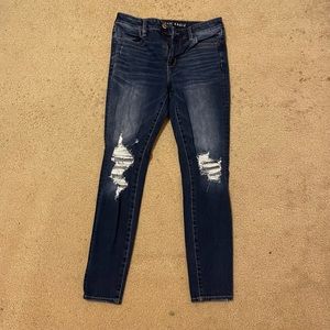 American eagle high rise ripped skinny jeans
